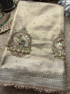 Golden Gajanand Maharani Saree With Embroidery and Golden Border