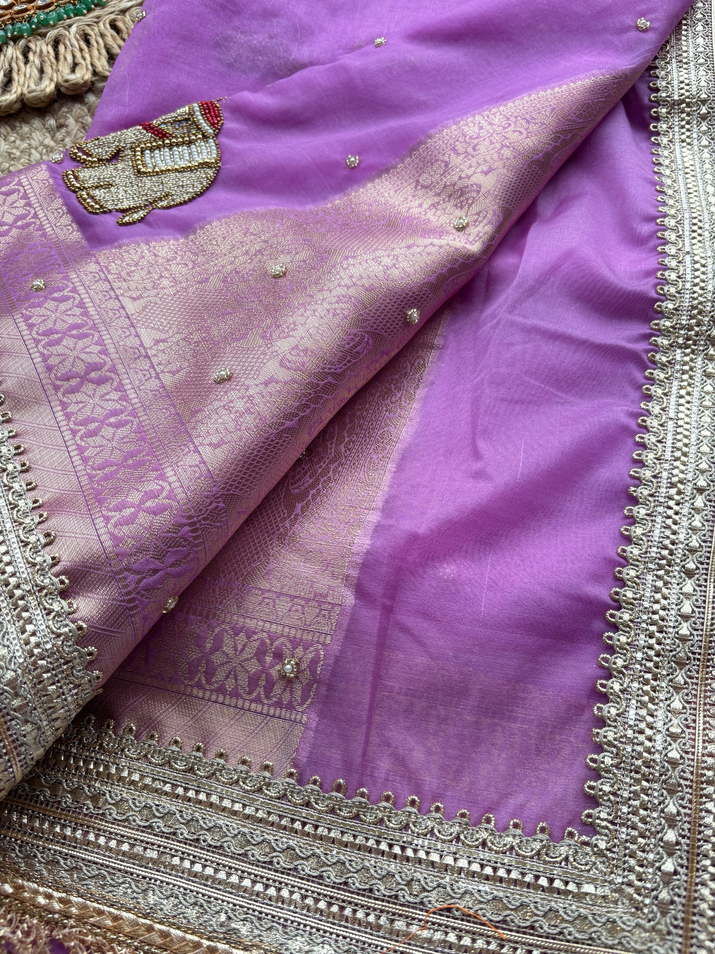 Gajraj Maharani Saree Designer Saree with Royal Elephant Embroidery