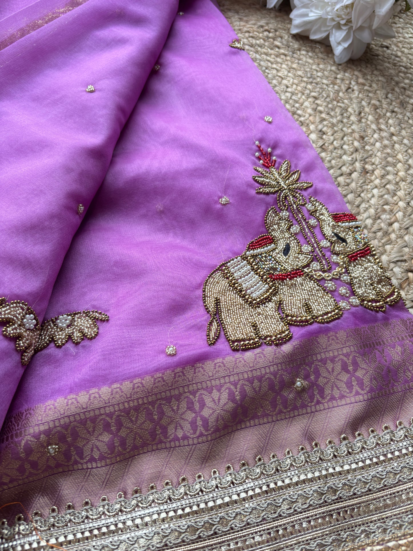 Gajraj Maharani Saree Designer Saree with Royal Elephant Embroidery