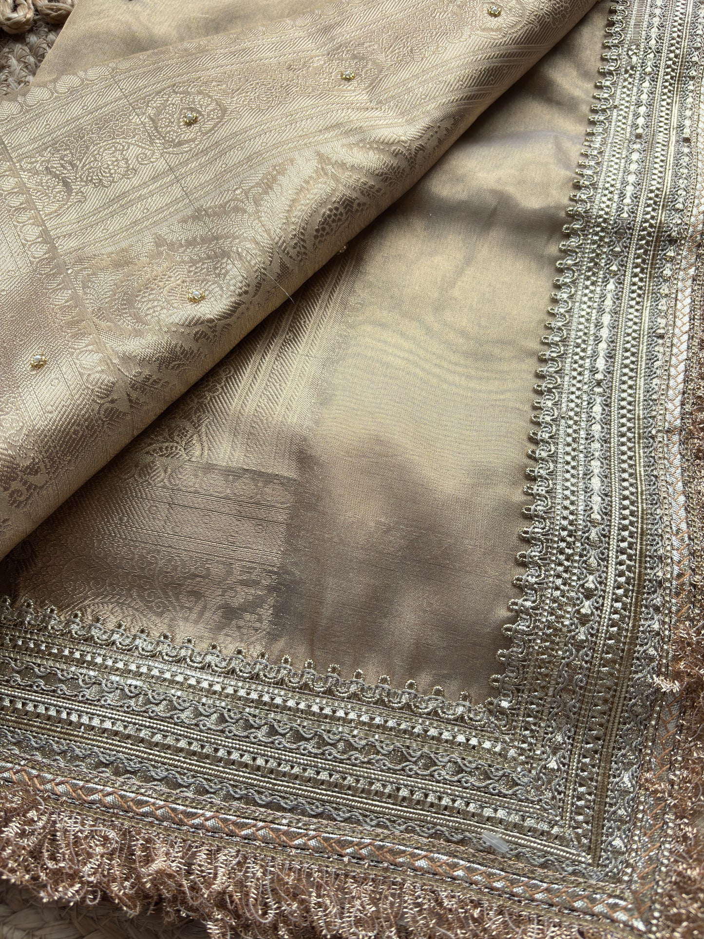 Nandi Maharani Designer Saree with Zari Border & Sequin Work