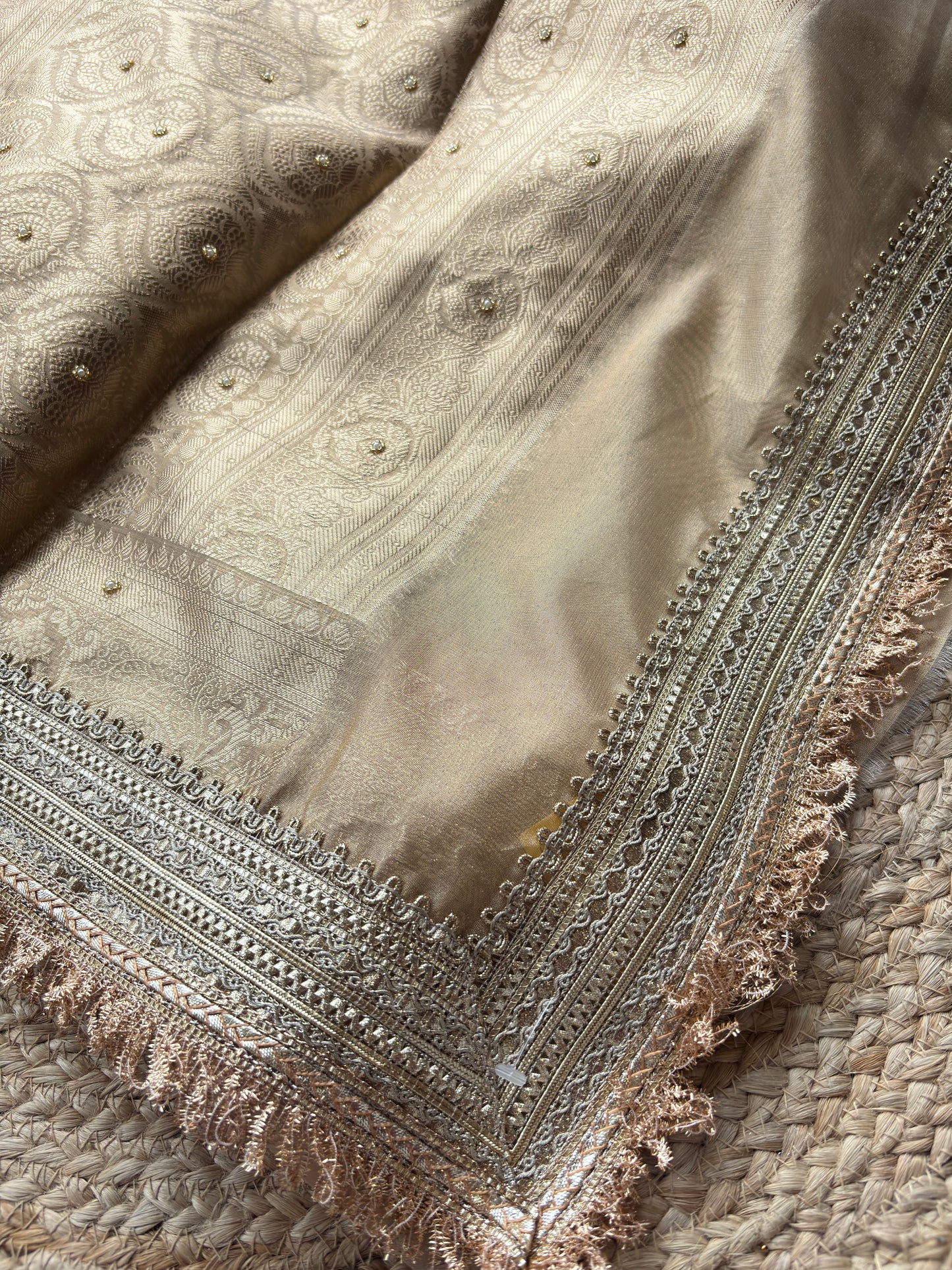 Nandi Maharani Designer Saree with Zari Border & Sequin Work