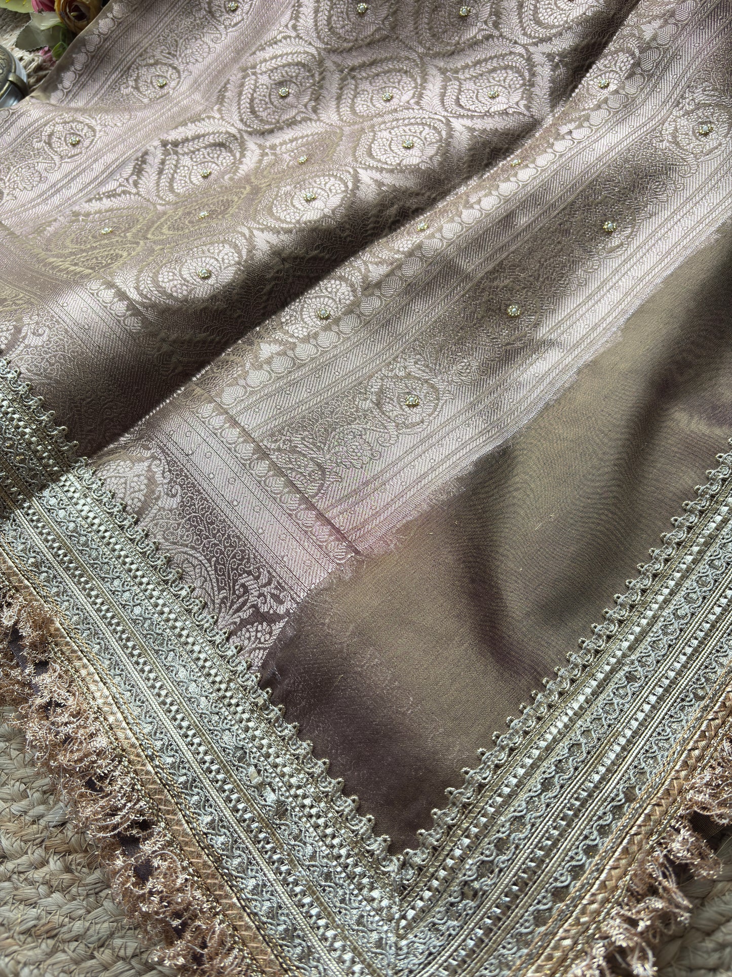 Nandi Maharani Designer Saree with Zari Border & Sequin Work
