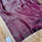 Elegant Wine Colour Banarasi Saree with Golden Zari Border | Wedding & Festive Wear