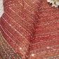 Elegant Rust Designer Saree with Heavy Sequin & Pearl Embroidery