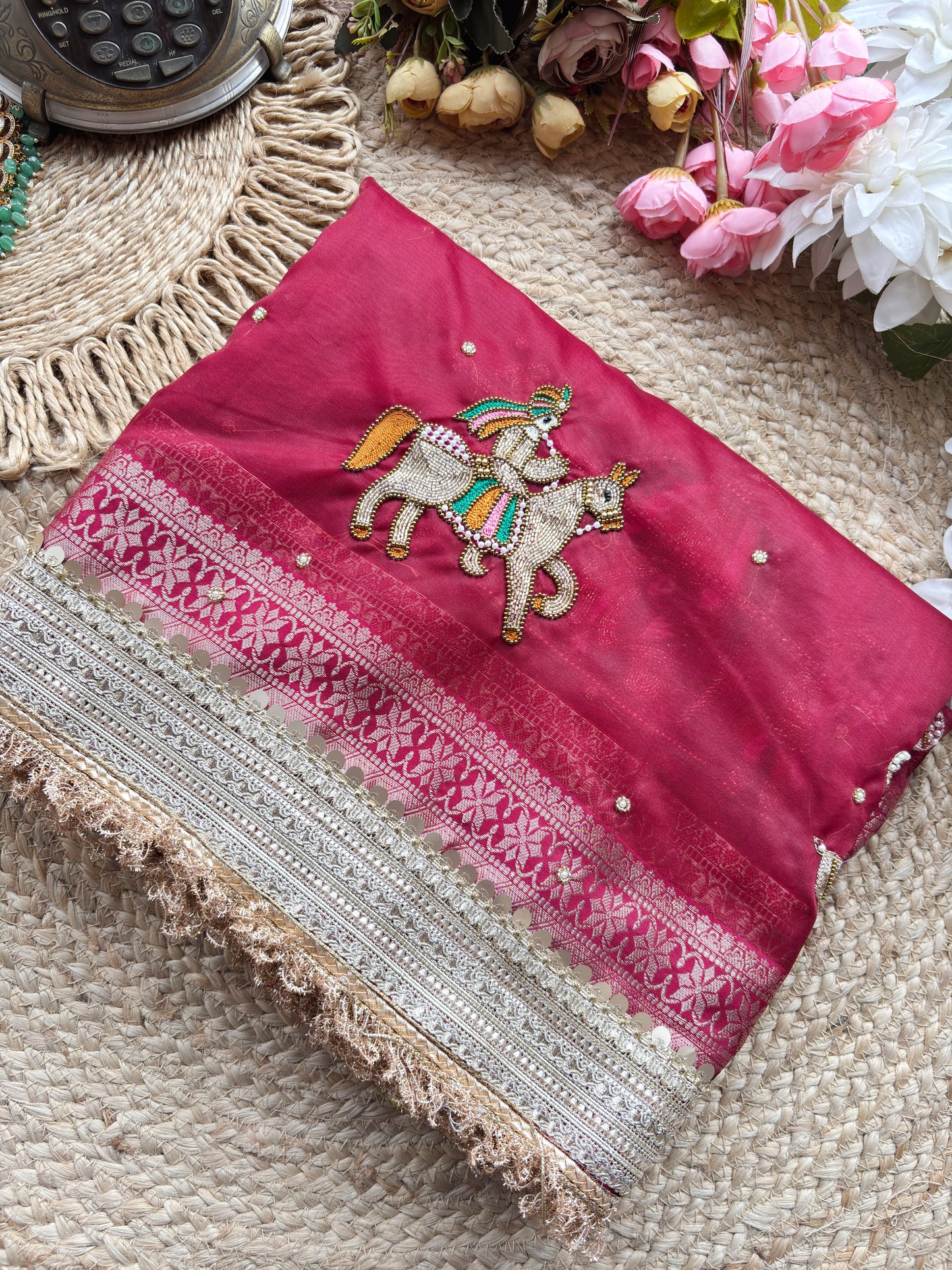 Swayamvar Maharani Saree With Heavy Golden Border