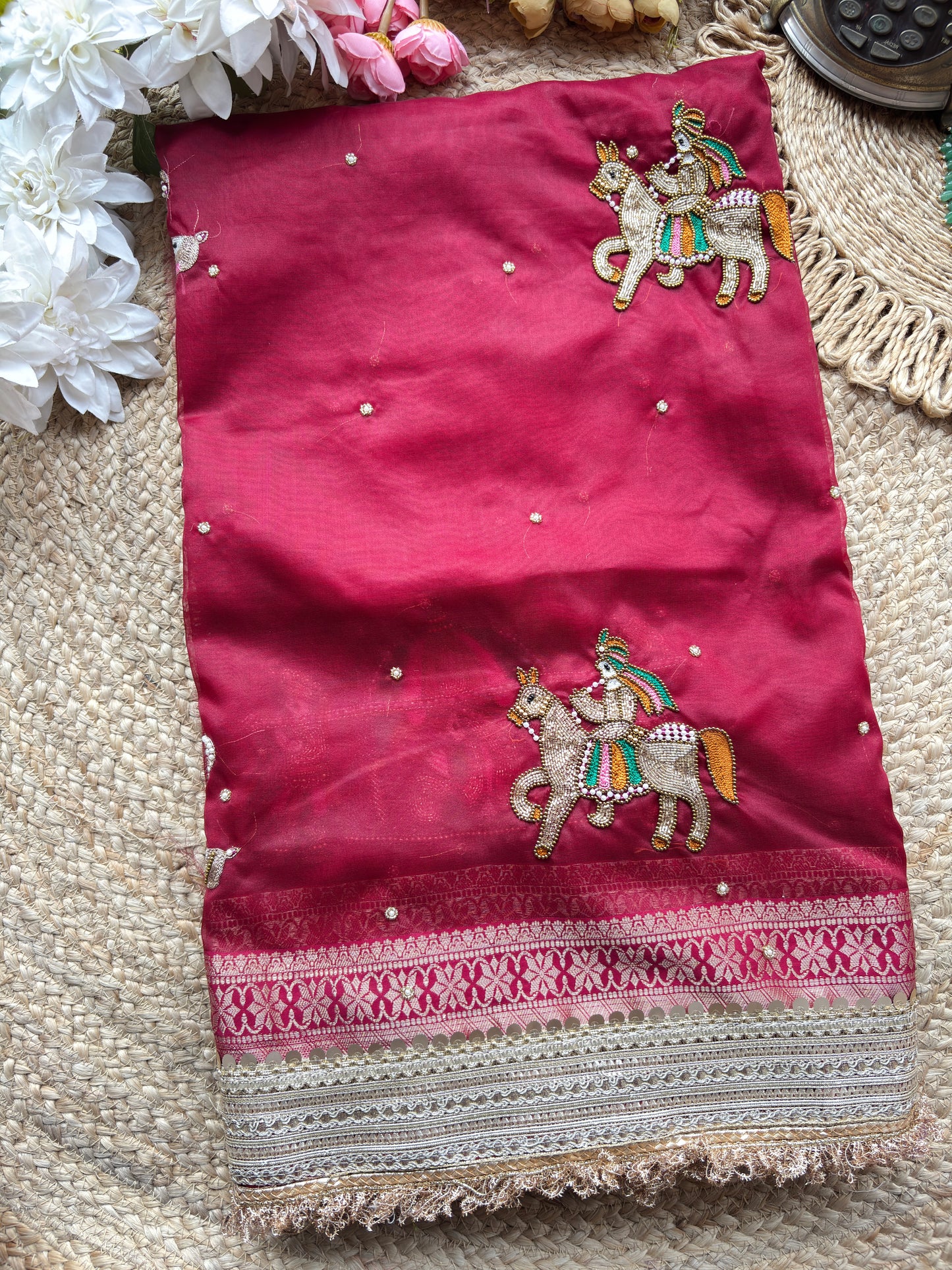 Swayamvar Maharani Saree With Heavy Golden Border