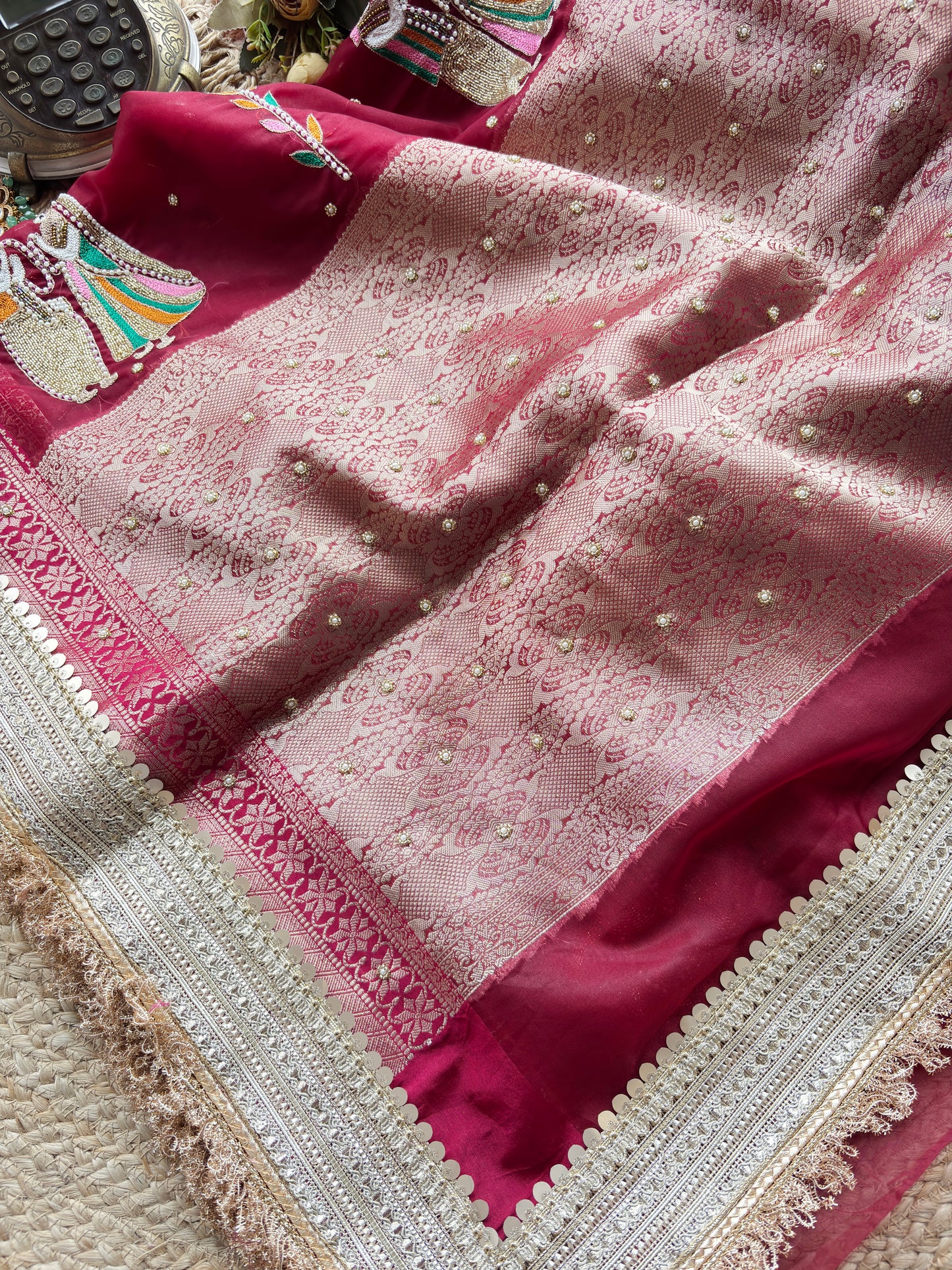 Swayamvar Maharani Saree With Heavy Golden Border