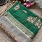 Green Gajraj Maharani Sarees With Heavy Golden Border