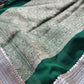 Green Gajraj Maharani Sarees With Heavy Golden Border