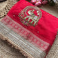 Rani Gajanand Maharani Saree With Embroidery and Golden Border