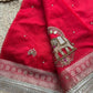 Rani Gajanand Maharani Saree With Embroidery and Golden Border