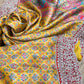 Royal Yellow Floral Banarasi Saree with Heavy Border
