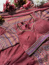 Maroon Designer Saree with Multi-Color Embroidery & Sequin Work