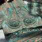 Pastel Designer Saree with Paisley Print & Sequin Embellished Blouse