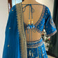 Royal Blue Bandhani Print Embroidered Lehenga Set