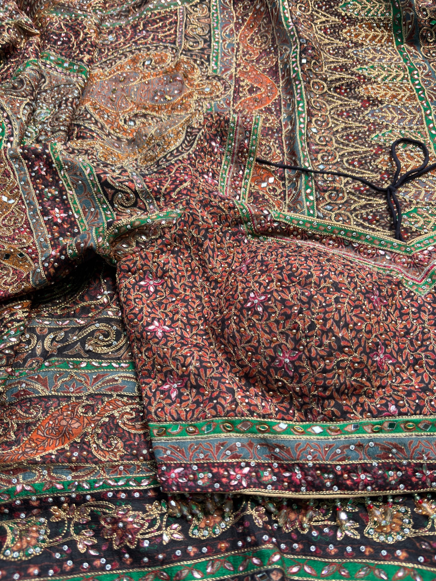 Traditional Multicolor Designer Saree with Paisley Print & Embroidered Blouse