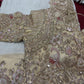 Ivory Gold Designer Saree with Floral Embroidery & Pearl Work Blouse