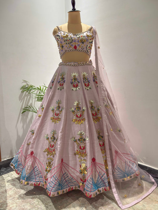 Pink Colour Lehenga with Matallic Work