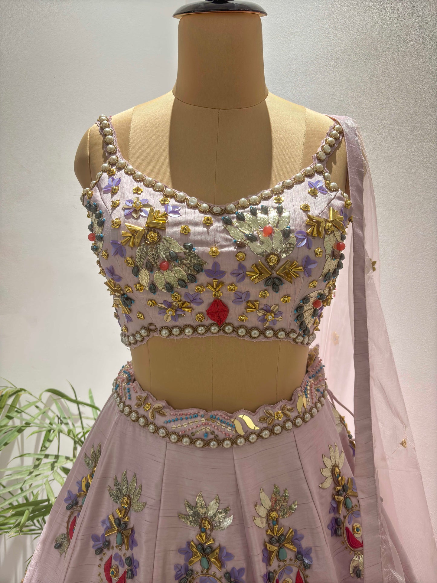 Pink Colour Lehenga with Matallic Work