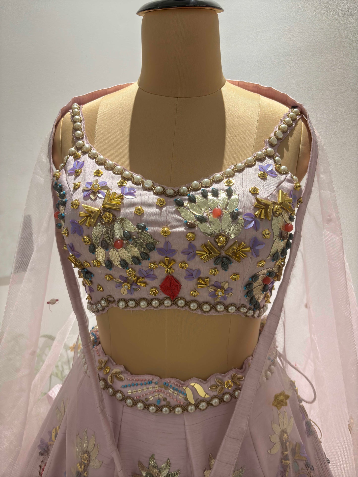 Pink Colour Lehenga with Matallic Work