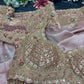 Blush Pink Silk Saree with Peacock Embroidery & Heavy Bridal Blouse