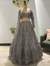 Designer Lehenga with Sequins, American Diamond Work