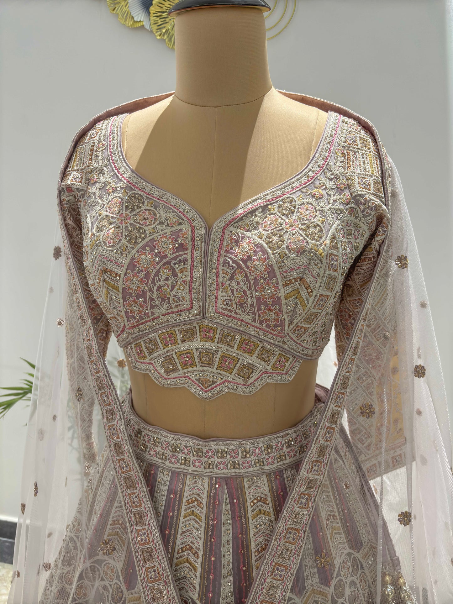 Pink Color Lehenga with Sequins & American Diamond Work