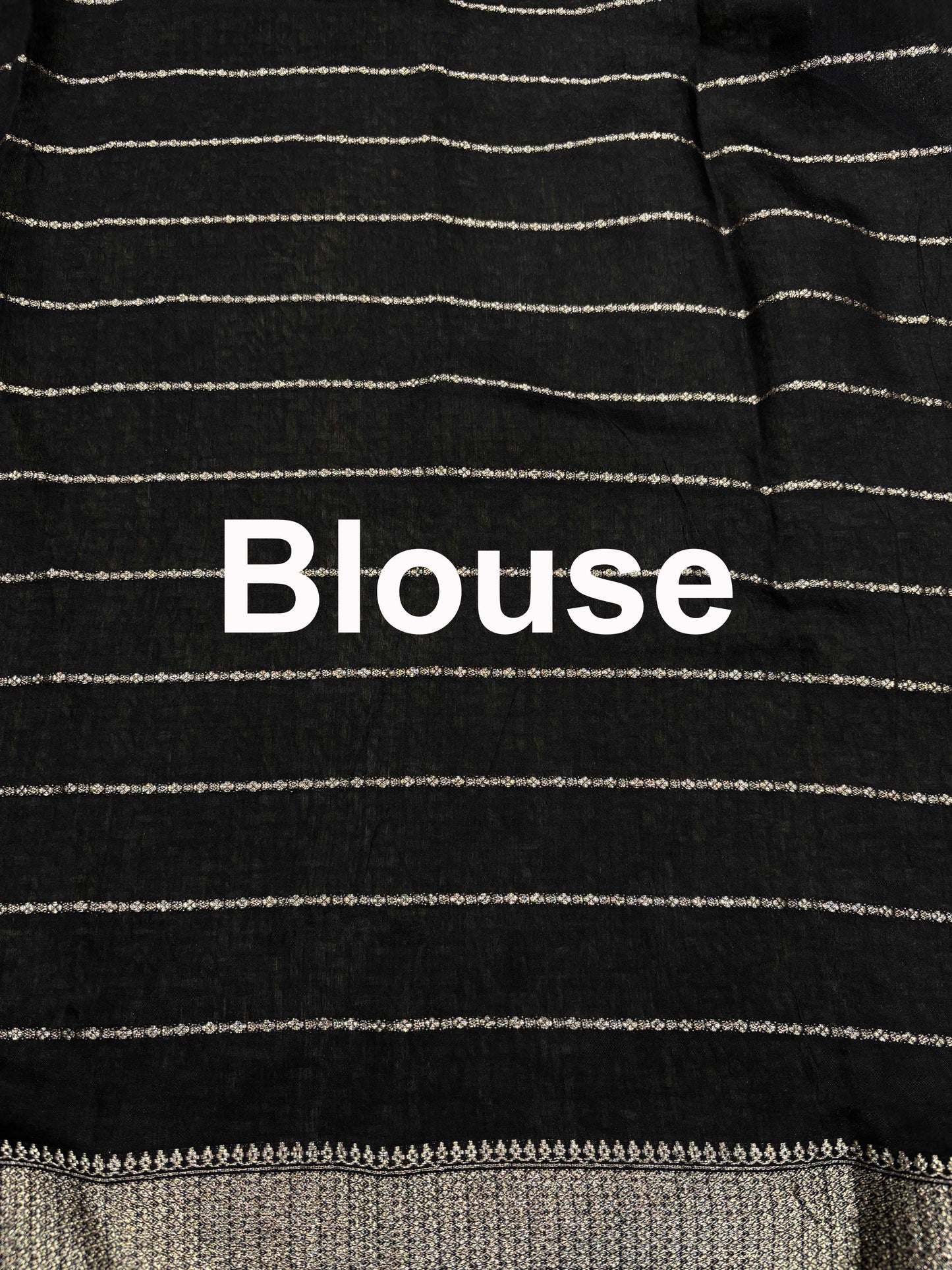 Black Kalamkari Printed Saree with Gold Zari Border