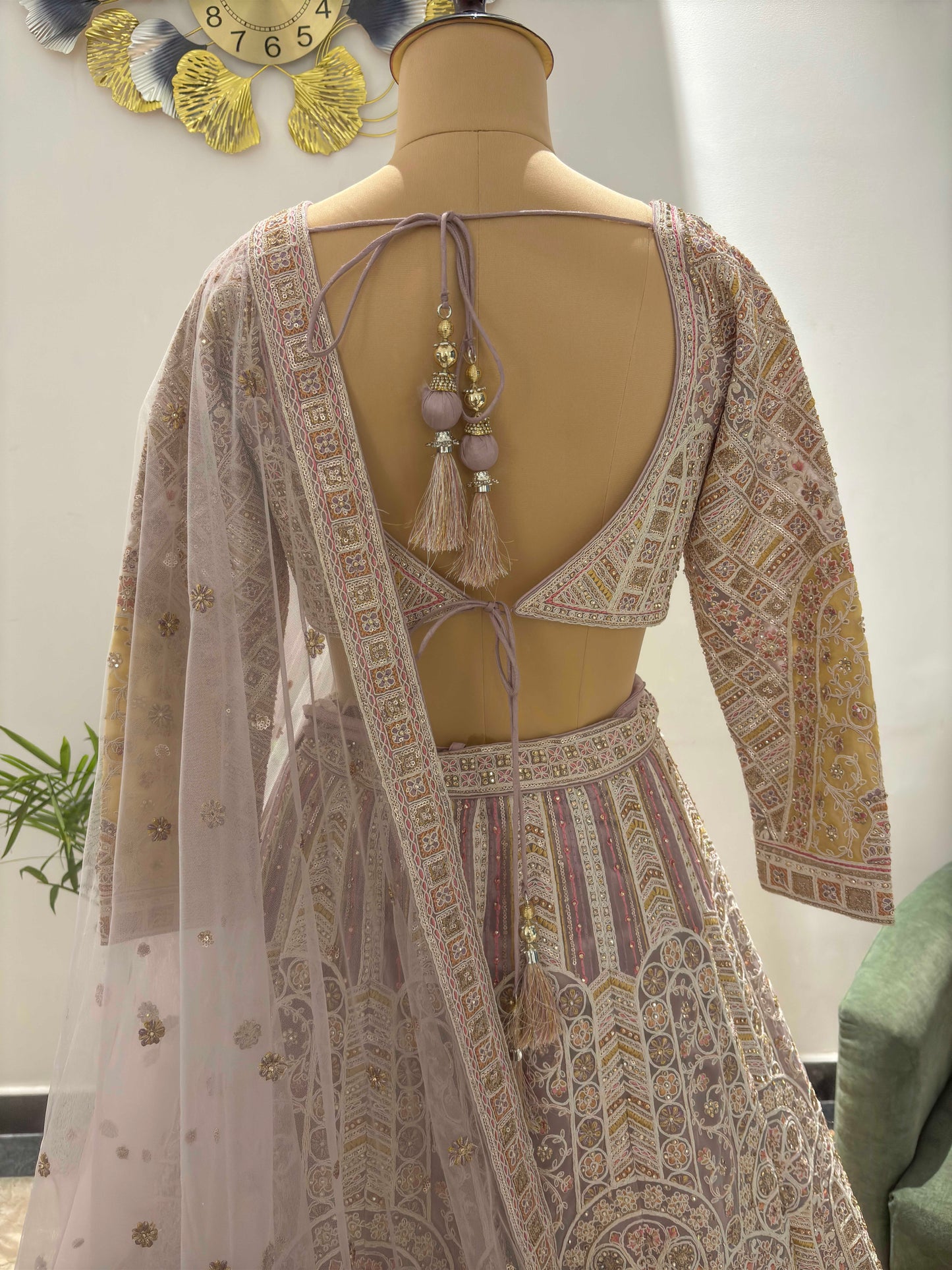 Pink Color Lehenga with Sequins & American Diamond Work