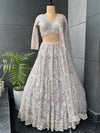 Off-White Designer Lehenga with Miror & Sequins Work