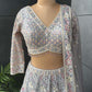 Off-White Designer Lehenga with Miror & Sequins Work