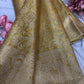 Yellow Kanchipuram Silk Saree with Floral Zari Weaving