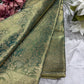 Green Kanchipuram Silk Saree with Floral Zari Weaving