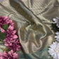 Green Kanchipuram Silk Saree with Floral Zari Weaving