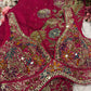 Hot Pink Designer Saree with Multicolor Embroidery & Mirror Work Blouse
