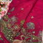 Hot Pink Designer Saree with Multicolor Embroidery & Mirror Work Blouse