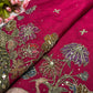 Hot Pink Designer Saree with Multicolor Embroidery & Mirror Work Blouse
