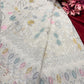 Ivory Saree with Multicolor Floral Embroidery & Sequin Work