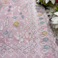 Blush Pink Saree with Multicolor Floral Embroidery & Sequin Work