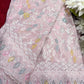 Blush Pink Saree with Multicolor Floral Embroidery & Sequin Work