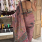 Dusty Rose Saree with Floral Embroidery & Designer Blouse