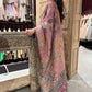 Dusty Rose Saree with Floral Embroidery & Designer Blouse