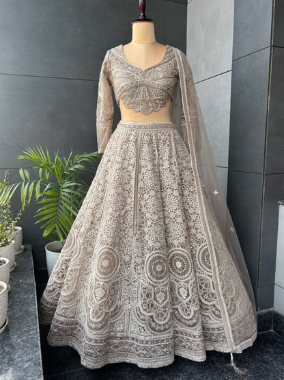Golden Brown Colour Lehenga with American Diamond Work