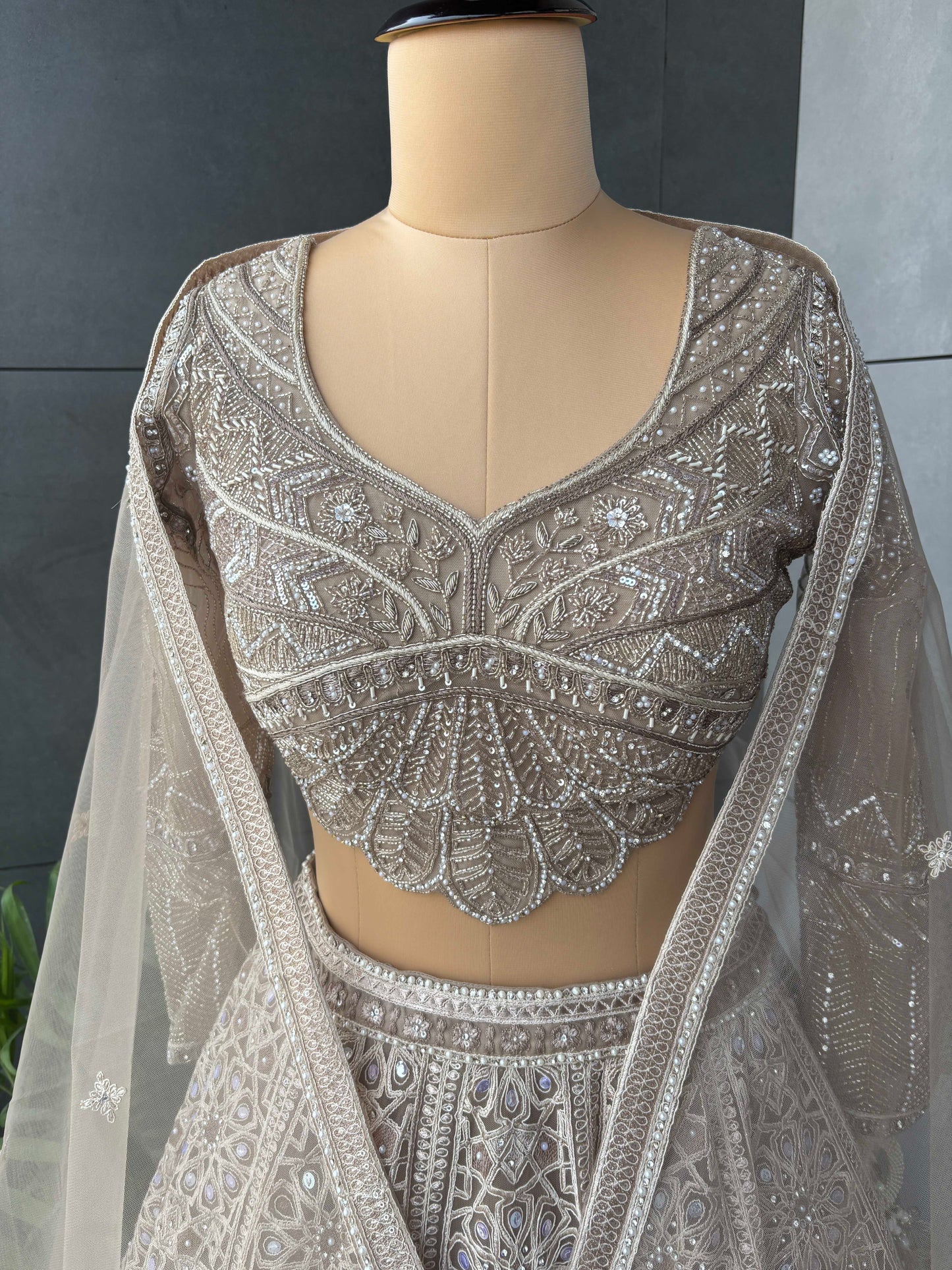 Golden Brown Colour Lehenga with American Diamond Work