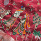 Krishan Leela aree with Peacock Embroidery and Heavy Golden Border