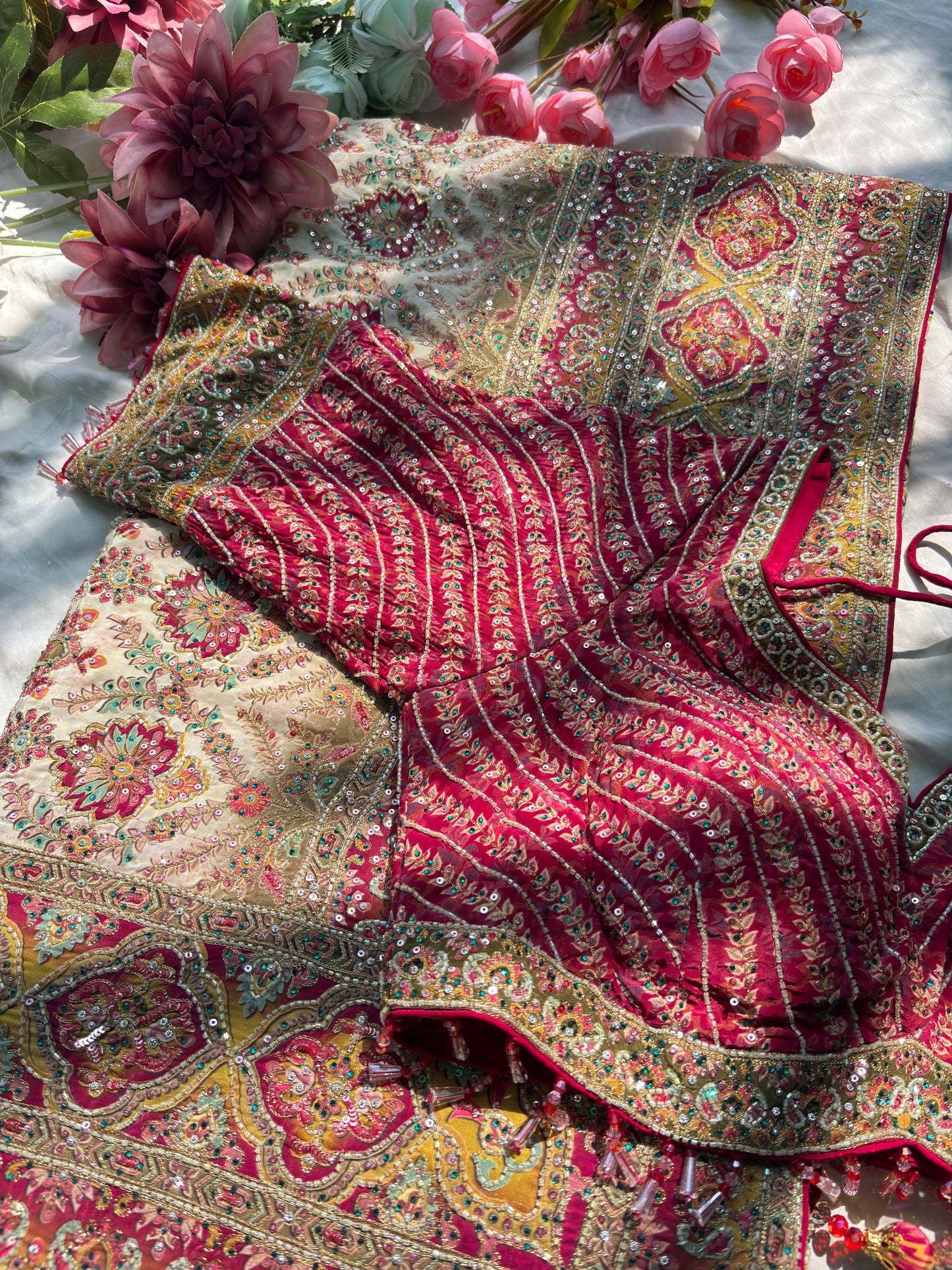 Designer Saree with Heavy Embroidery & Statement Blouse