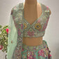 Carnival Green Colour Lehenga with Zari, Sequins & Miror Work
