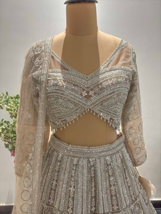 Pink Colour Lehenga with Pearl & Sequins Work