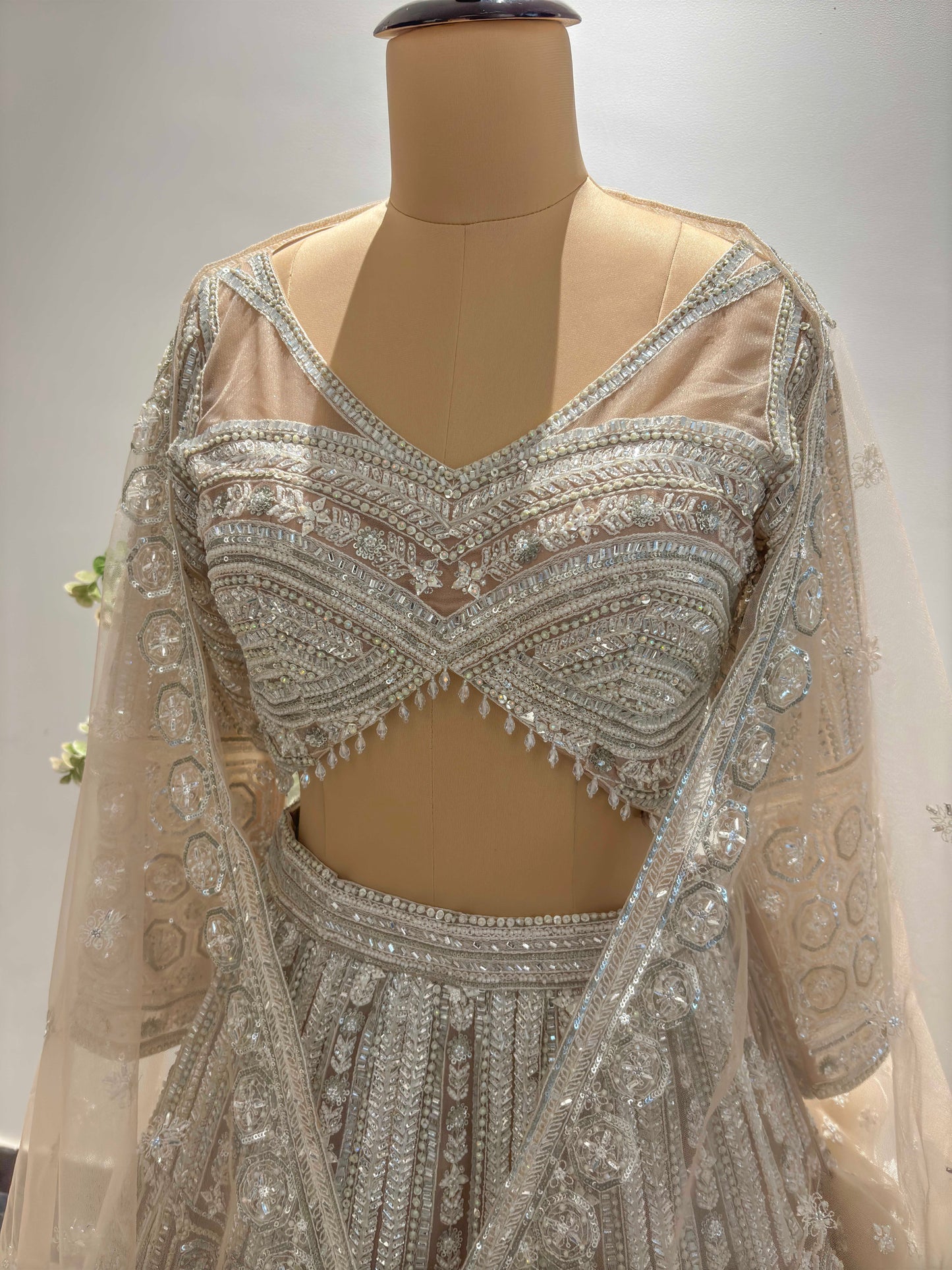 Pink Colour Lehenga with Pearl & Sequins Work