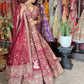 Wine Red Heavy Zari Embroidered Bridal Lehenga with Net Dupatta